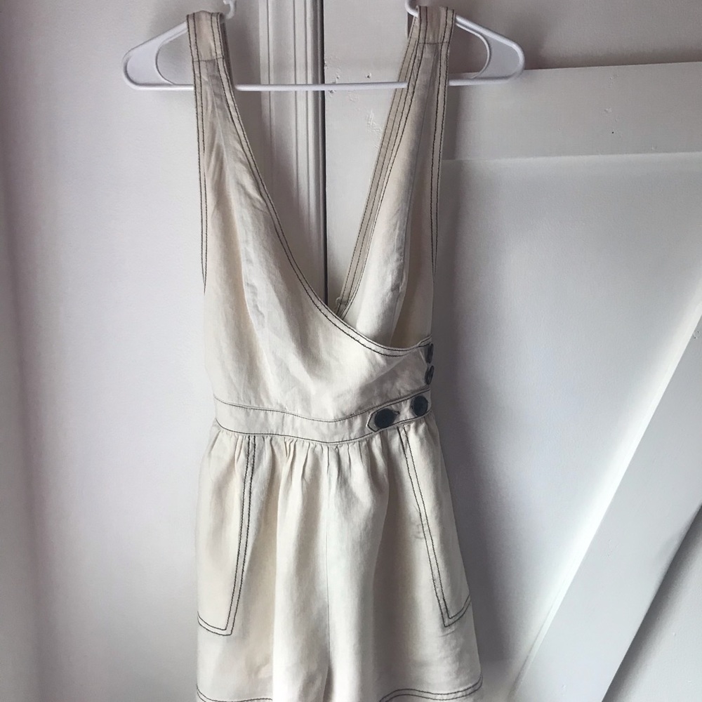 UO Anita Button Wrap Romper White *NEVER WORN*